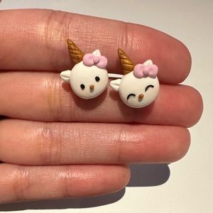 Hello Kitty Unicorn Earrings Handmade Polymer Clay